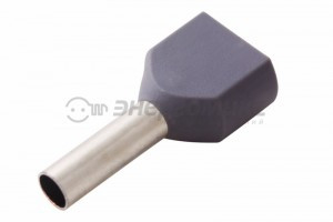 REXANT наконечник штыревой втулочный изол. НШВИ(2) F-10мм 2х2.5мм, серый цена за шт (100!), 08-2808