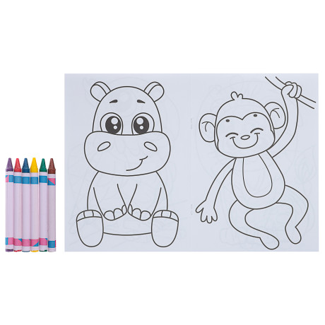 ПРОФ-ПРЕСС Раскраска с мелками, бумага, 16,5х23см, 16 стр, 5 дизайнов