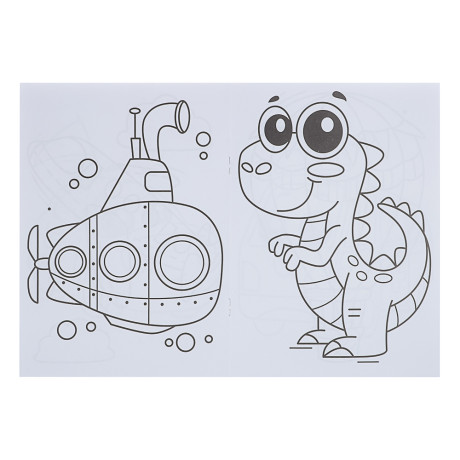 ПРОФ-ПРЕСС Раскраска с мелками, бумага, 16,5х23см, 16 стр, 5 дизайнов