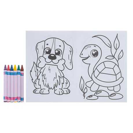 ПРОФ-ПРЕСС Раскраска с мелками, бумага, 16,5х23см, 16 стр, 5 дизайнов