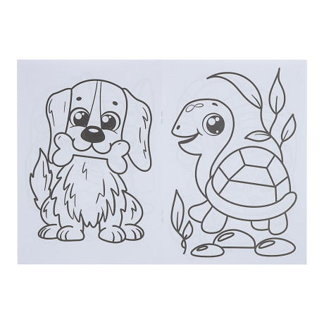 ПРОФ-ПРЕСС Раскраска с мелками, бумага, 16,5х23см, 16 стр, 5 дизайнов