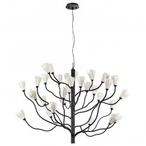 ODEON LIGHT 5090/30 MODERN ODL25 561 черн. мат./белый/фарфор Люстра G4 LED 30x5W GARDI