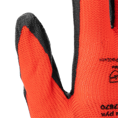 Перчатки полиэфирные с черным нитрильным покрытием маслобензостойкие, L, 15 класс вязки Stels