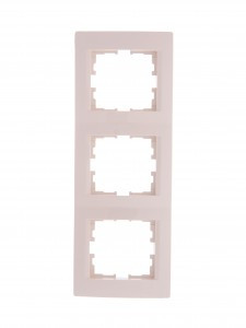 Lezard KARINA рамка 3 мест. (верт.) б/вст крем (ABS) 707-0300-153