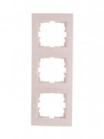 Lezard KARINA рамка 3 мест. (верт.) б/вст крем (ABS) 707-0300-153