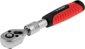 Трещотка ЗУБР "МАСТЕР" д/торц голов(1/4"), телескоп, Cr-V, 72 зубца, хром покр zu27732-1/4