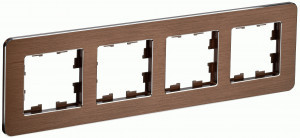 IEK BRITE Рамка СУ 4 мест. РУ-4-1-Бр металл коричн. RE AL BR-M42-M-21-K30
