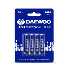 Э/п Daewoo HIGH ENERGY Alkaline LR03/286 BL4 (40!)