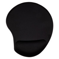 BY Коврик для мышки с подушечкой для запястья, 23х19см, резина, полиэстер, чёрный
