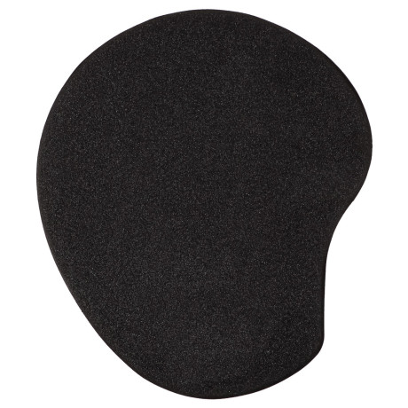 BY Коврик для мышки с подушечкой для запястья, 23х19см, резина, полиэстер, чёрный