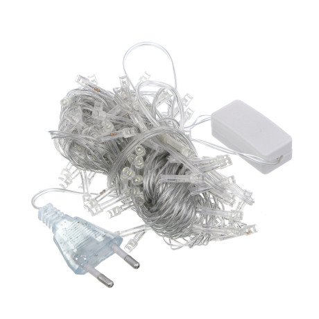 СНОУ БУМ Гирлянда эл. вьюн 9м, 100 LED, белый, пост. свечение, ПВХ прозр., 220В