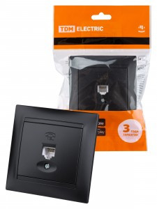 TDM Лама роз. телефонная СУ 1мест. RJ11 графит SQ1815-0615