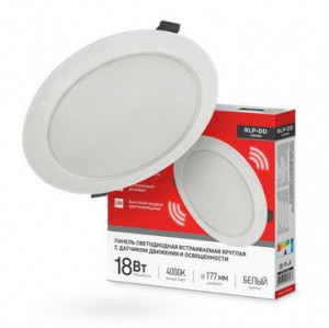 ASD/InHome св-к св/д встр. даунлайт RLP-DD 18W(1440lm) 4000К 4K датч.движ d177 белая  IP40 8436