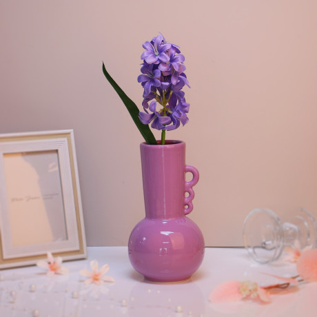 Ваза, 11,3x11,3x20,2см, керамика, цвет фиолетовый