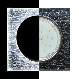 Ecola GX53 H4 LD5311 св-к Стекло Квадрат скош.край подсв 4K Кол.лед Черн/Хром 38x120 SE53SNECH (10!)