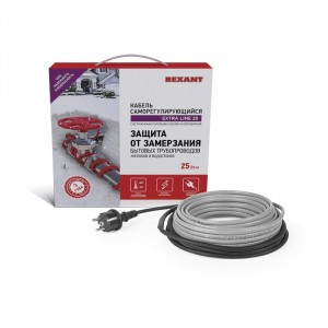 REXANT Саморег. кабель (компл. на трубу, водосток) EXTRA LINE 25MSR-PB 10м/250Вт (25Вт/м) шнур 2м