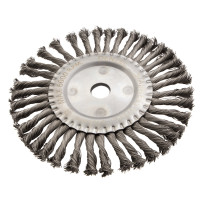 Щетка для УШМ, 200 мм, &quot;Плоская&quot;, крученая нержавеющая проволока 0.5 мм, посадка 22.2 мм Denzel