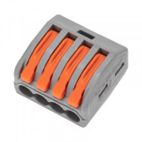 REXANT клемма СМК 222-414 с рычагом 4х(0,08-4мм2), 32А (50шт, цена за шт) 07-5254-4       