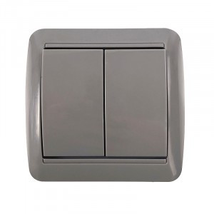 UNIVersal Клио выкл. ОУ 2 кл. 10А IP44 серый (корп. ABS) К2223-Gr