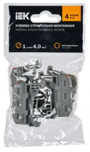 IEK клемма проходная СМК 222-4111D с рычагом 1х(0,08-4мм2) 32А на DIN (4шт/за уп) UKZ20-4111D-004