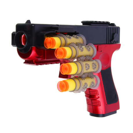 ИГРОЛЕНД Пистолет с мягк.патронами, патрон.лентой "Ночной дозор"ABS,PS,PP,PVC,TRP,21,5х7х16см