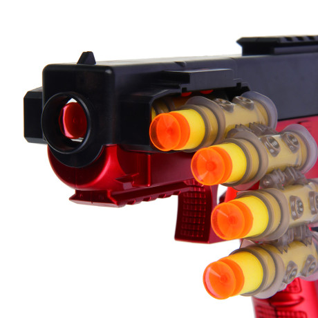 ИГРОЛЕНД Пистолет с мягк.патронами, патрон.лентой "Ночной дозор"ABS,PS,PP,PVC,TRP,21,5х7х16см