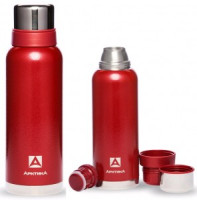 Термос Арктика 106-1200, узк. горло, 1,2л (красный) молот. эмаль, нерж. сталь (америк. дизайн)