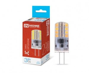 ASD/InHome лампа св/д VC JC G4 12V 3W(290lm) 6500К 6K 38x13 (без пульсации) 6045