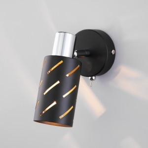 EUROSVET Бра E14 1x40W 80x155 металл/черный/хром Fente 20090/1 a050197