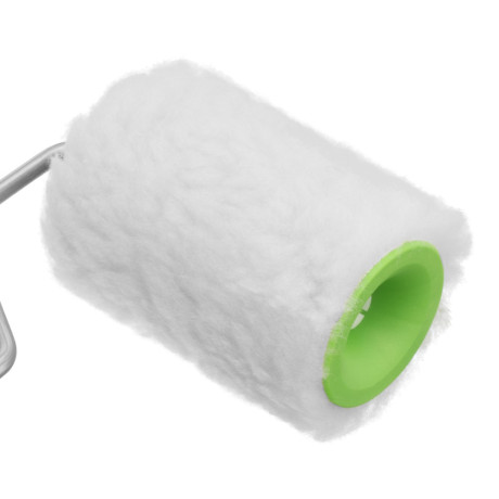 Валик с натуральным мехом, с ручкой, 100 мм, ворс 12 мм, D 48 мм, D ручки 6 мм, Сибртех