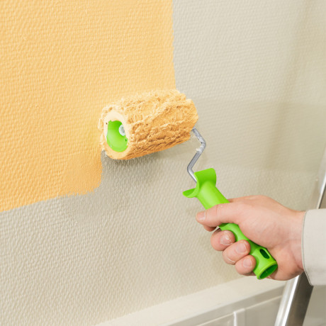 Валик с натуральным мехом, с ручкой, 100 мм, ворс 12 мм, D 48 мм, D ручки 6 мм, Сибртех