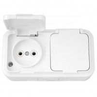 Bylectrica ПРАЛЕСКА АКВА роз. ОУ 2 мест. 16А (пластик, крышка, IP54) бел. РА16-302