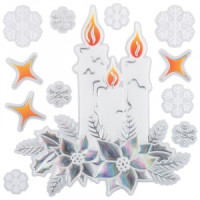 Наклейка новогод.  &quot;Рождество&quot; 18*18см, ПВХ Волшебная страна