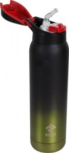 Термобутылка с трубочкой, 500мл, вакуумн клапан, сталь, зелёный градиент 323495 Ecos