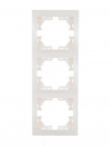 Lezard Мира рамка 3 мест. (б/вст, вертик.) бел. (PC) 701-0200-153