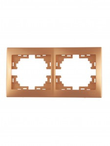 Lezard Мира рамка 2 мест. (б/вст, горизонт.) металлик золото (PC) 701-1300-147/701-1313-147