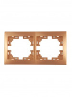 Lezard Мира рамка 2 мест. (б/вст, горизонт.) металлик золото (PC) 701-1300-147/701-1313-147