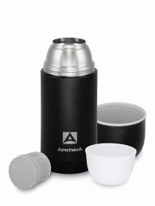 Термос Арктика 105-750 узк.горло 0,75 нерж.сталь текстурный черный