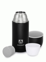 Термос Арктика 105-750 узк.горло 0,75 нерж.сталь текстурный черный