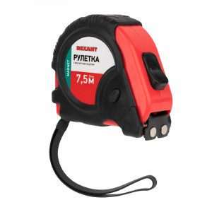 REXANT Рулетка измерительная Профи прорезиненный корпус, магнитная, 7,5м х 25мм 12-9016