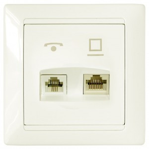 Bylectrica СТИЛЬ Роз. комбинированная оконечная (комп+тел) беж., (ТРК-003 беж.)