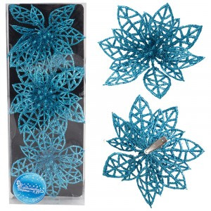 Украшение декоративное "Цветок" (3шт), синий Волшебная страна