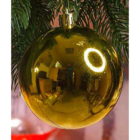 Шар JY-10-2 4шт 8см (глянцевые) золото (64)