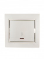 Lezard Мира выкл. СУ 1 кл. 10А (проходн., инд.) перламутр (корпус PC) 701-3030-114