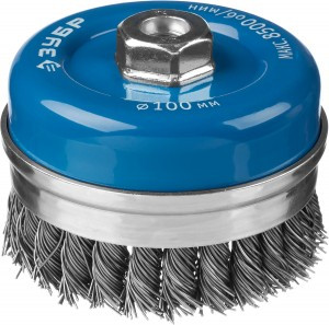 ЗУБР "ПРОФЕССИОНАЛ". Щетка чашечная усилен д/УШМ, плетен пучки сталь проволоки 0,8мм, 100ммхМ14