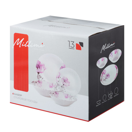 MILLIMI Роселла Набор столовой посуды 13 пр., опаловое стекло