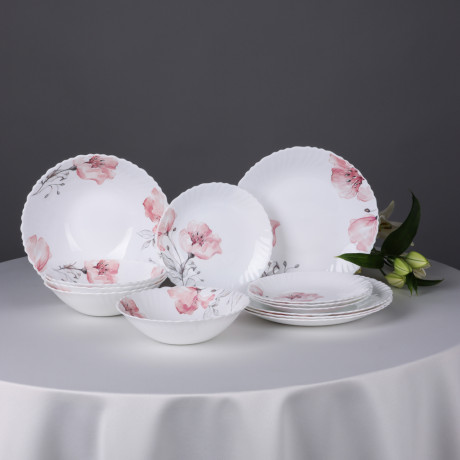 MILLIMI Роселла Набор столовой посуды 13 пр., опаловое стекло