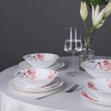 MILLIMI Роселла Набор столовой посуды 13 пр., опаловое стекло