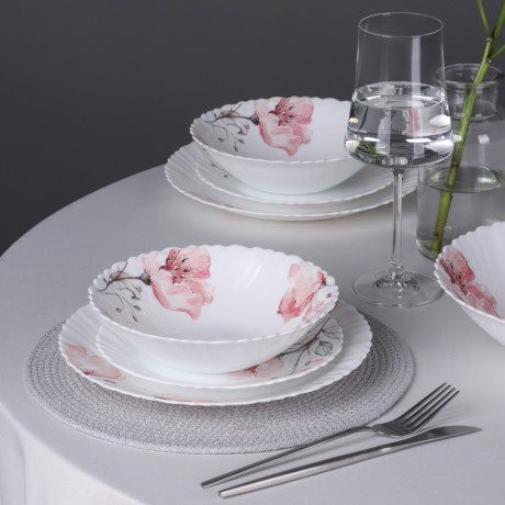 MILLIMI Роселла Набор столовой посуды 13 пр., опаловое стекло