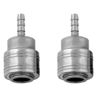 Муфта универсальная быстросъемная ("мама") 1/4, со штуцером "елка" под шланг 6 мм, 2 шт, Stels